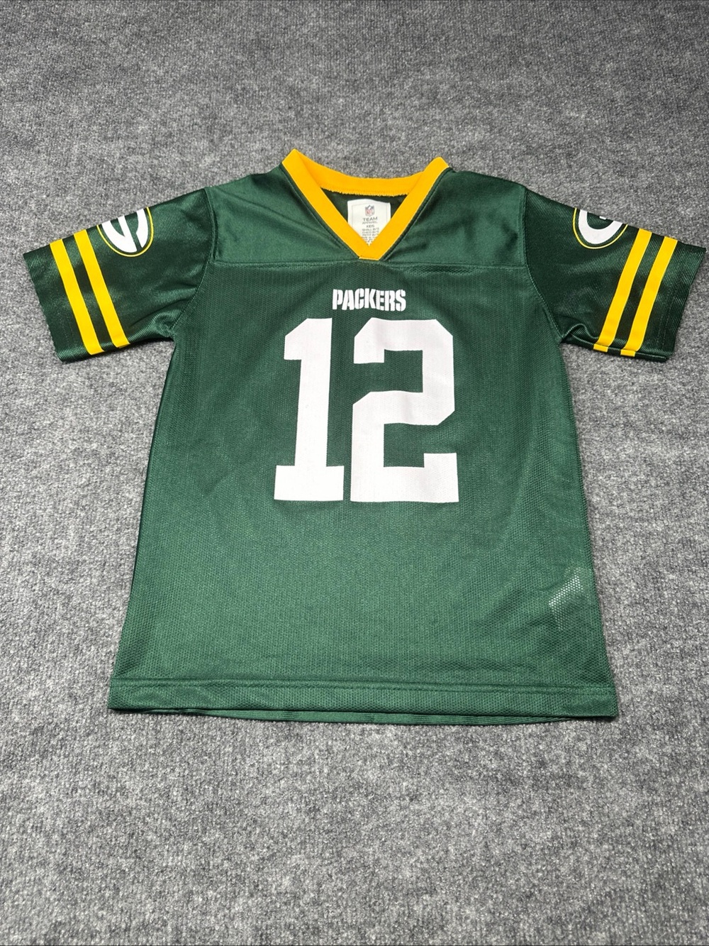 NFL Green and Yellow #12 Kids Packers Jersey